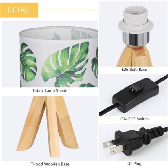 Small Table Lamp - Tripod Nightstand Lamp, Modern Bedside Desk Lamp - Picture 3 of 8